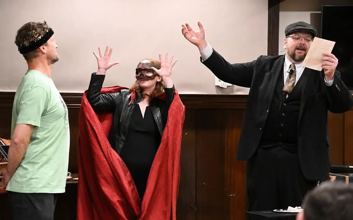 Guests taking part in an interactive mystery